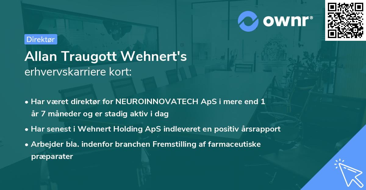 Allan Traugott Wehnert's erhvervskarriere kort
