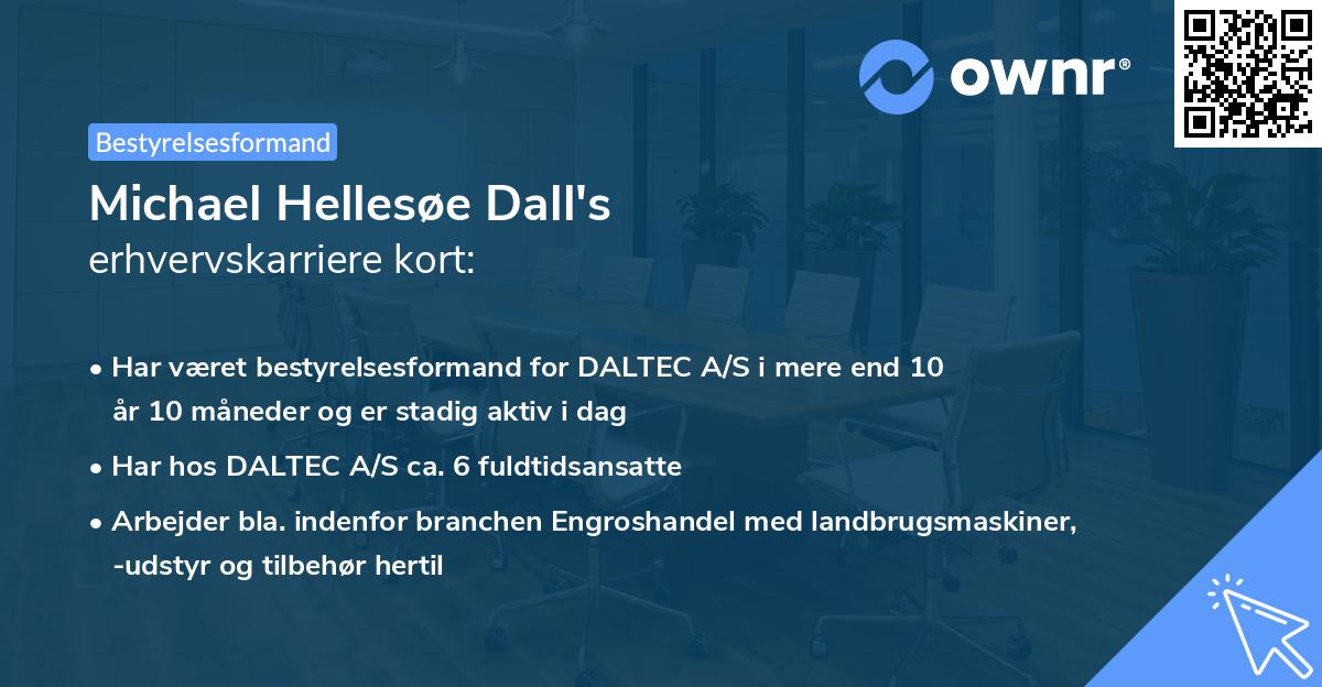 Michael Hellesøe Dall's erhvervskarriere kort