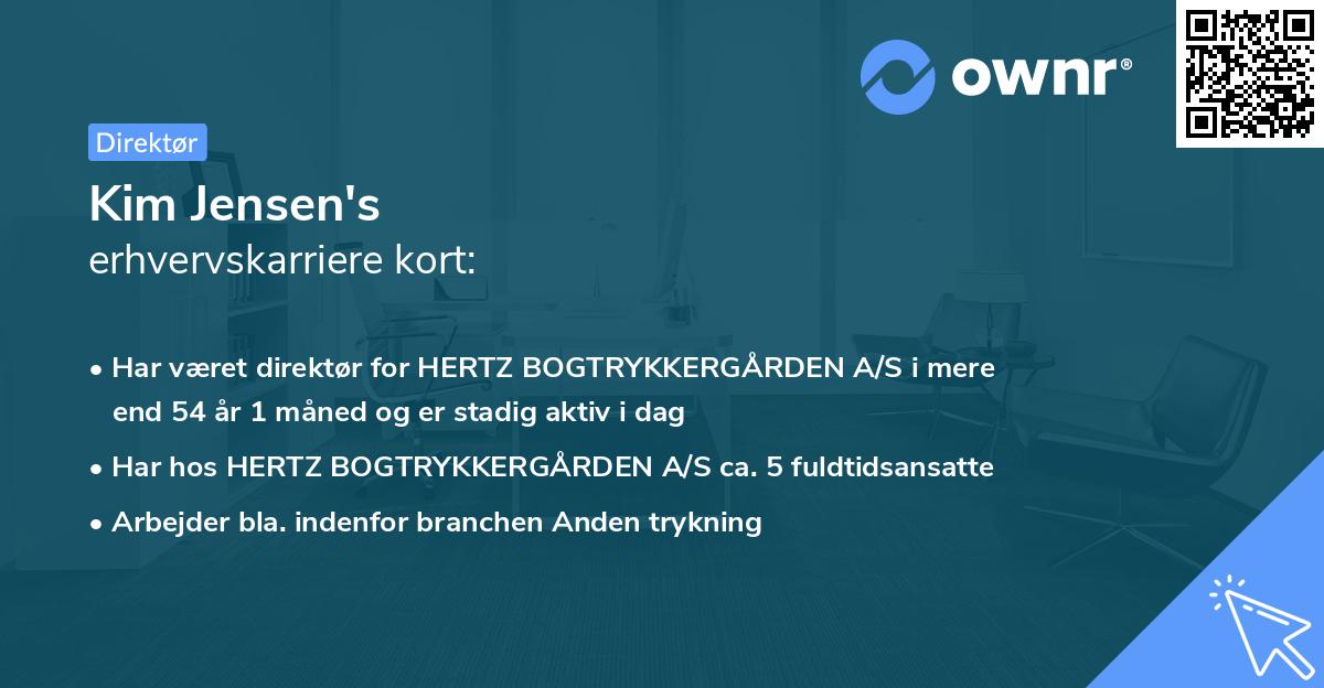 Kim Jensen's erhvervskarriere kort