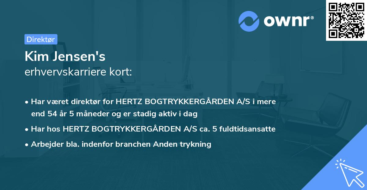 Kim Jensen's erhvervskarriere kort