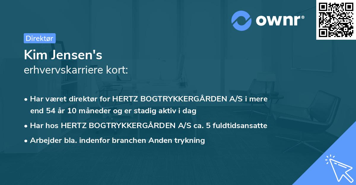 Kim Jensen's erhvervskarriere kort