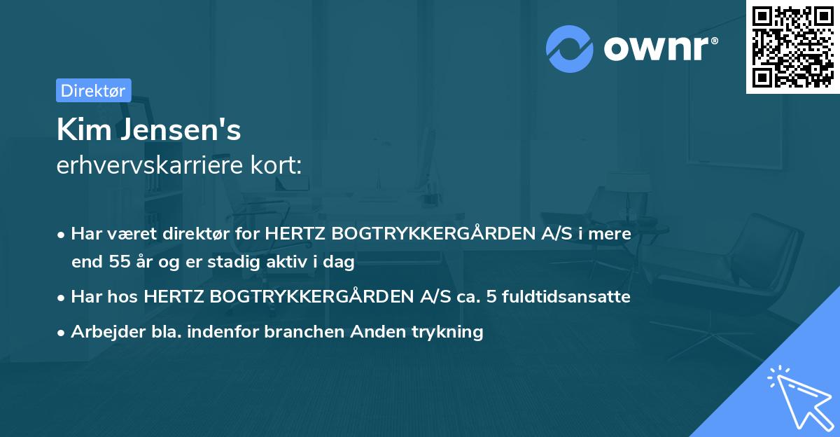 Kim Jensen's erhvervskarriere kort