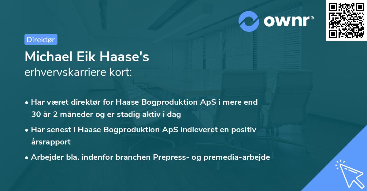 Michael Eik Haase's erhvervskarriere kort