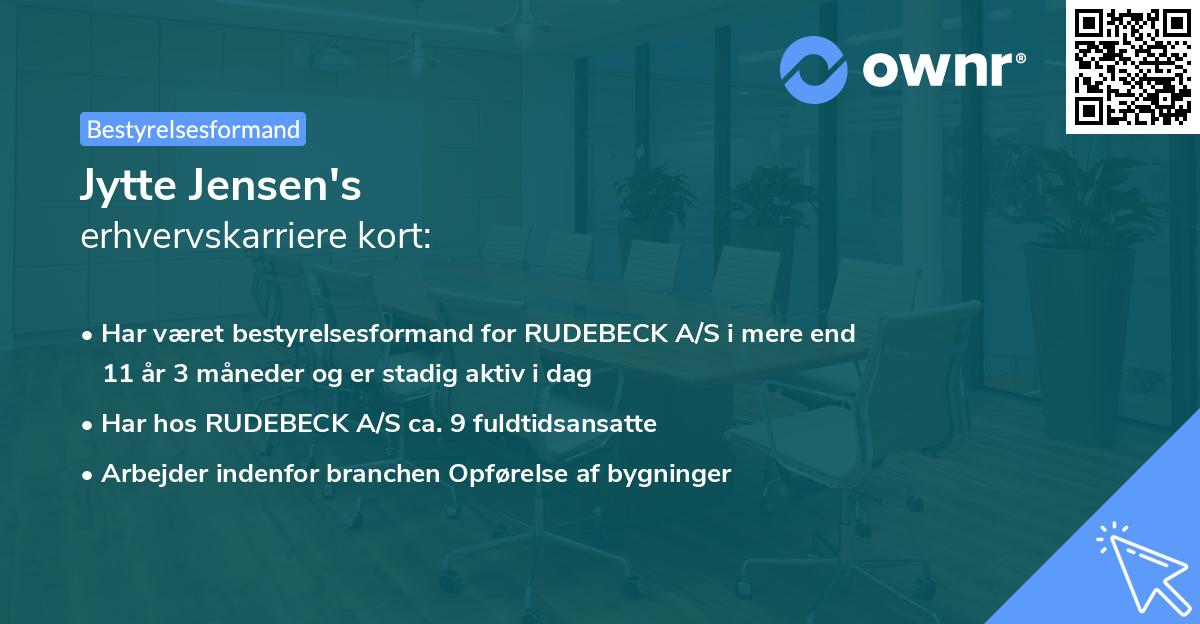 Jytte Jensen's erhvervskarriere kort