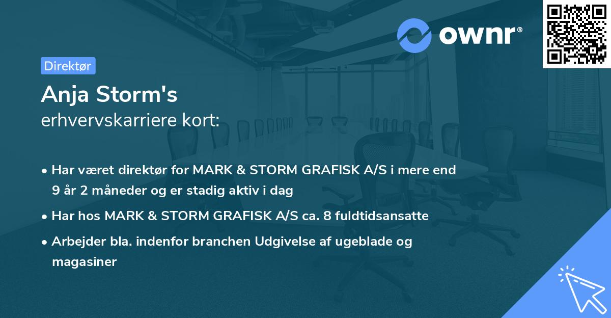 Anja Storm's erhvervskarriere kort