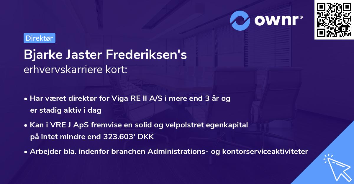 Bjarke Jaster Frederiksen's erhvervskarriere kort