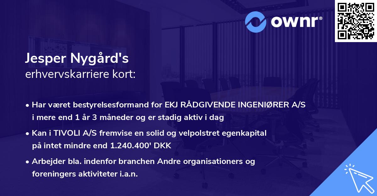 Jesper Nygård's erhvervskarriere kort