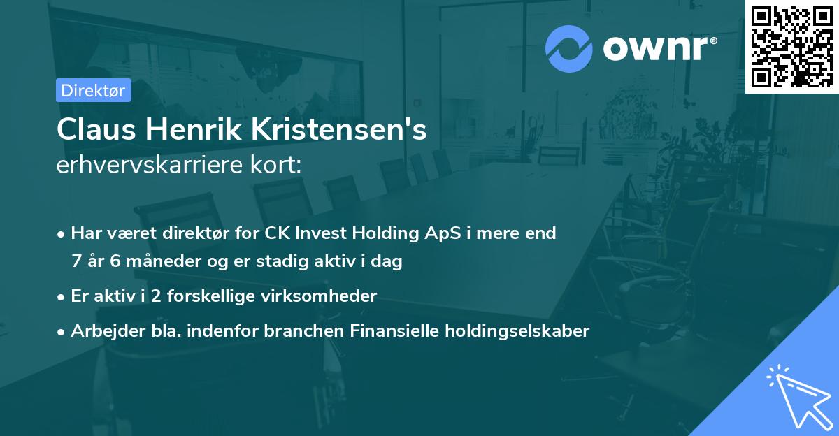 Claus Henrik Kristensen's erhvervskarriere kort