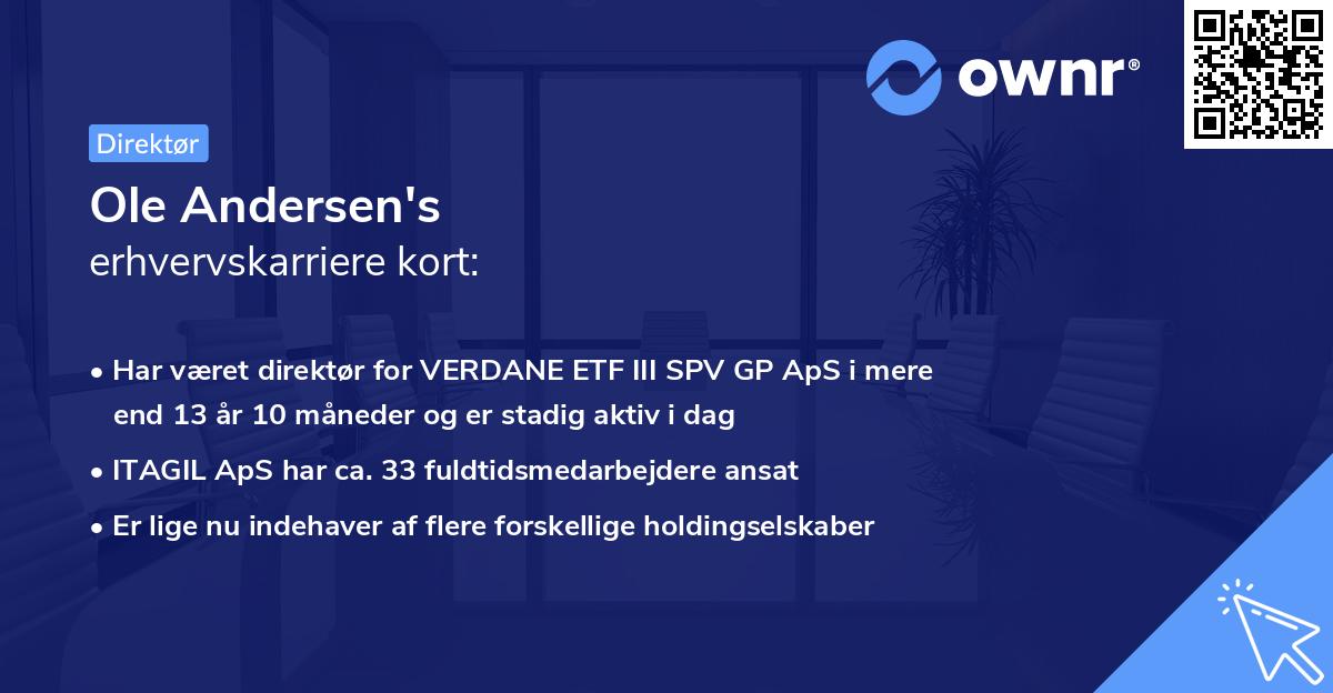 Ole Andersen's erhvervskarriere kort