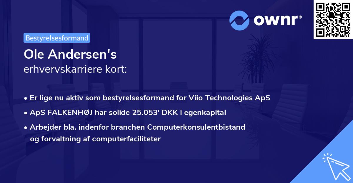 Ole Andersen's erhvervskarriere kort