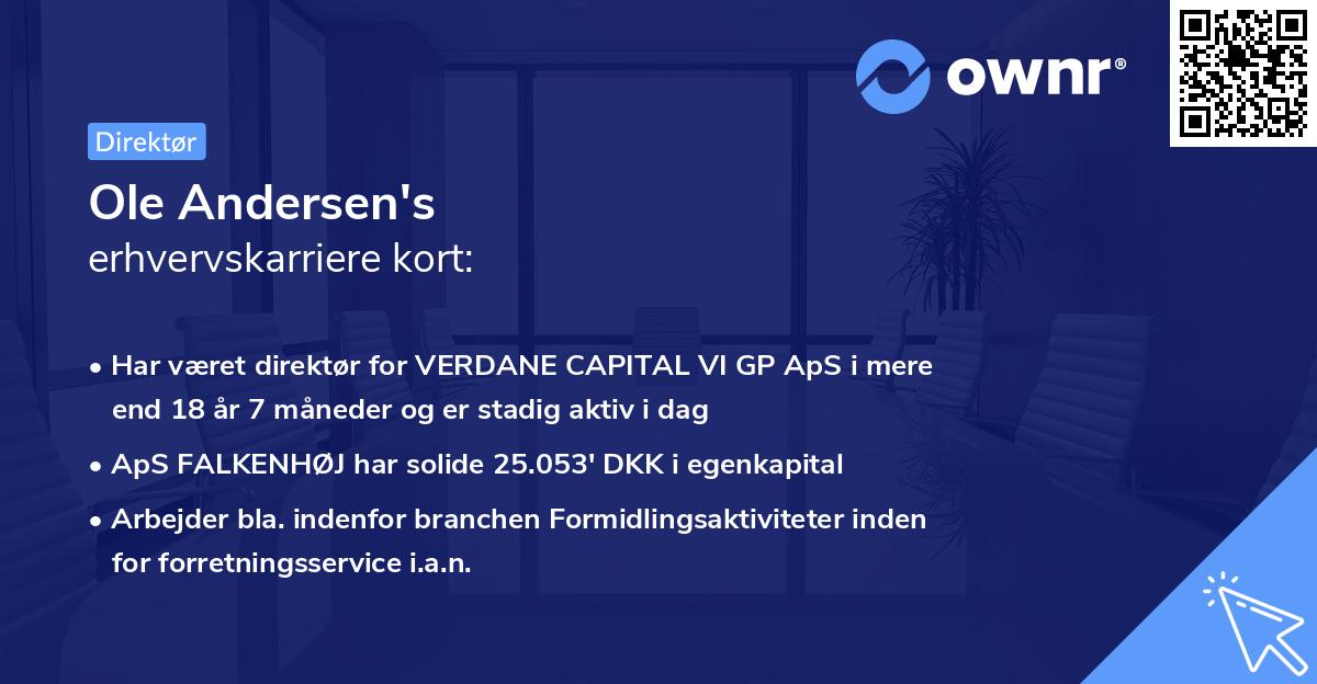 Ole Andersen's erhvervskarriere kort