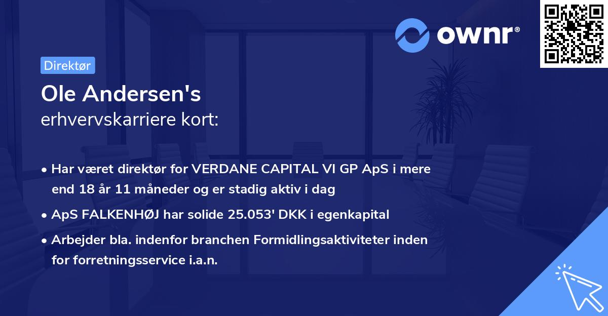 Ole Andersen's erhvervskarriere kort