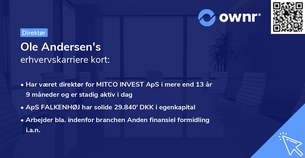 Ole Andersen's erhvervskarriere kort