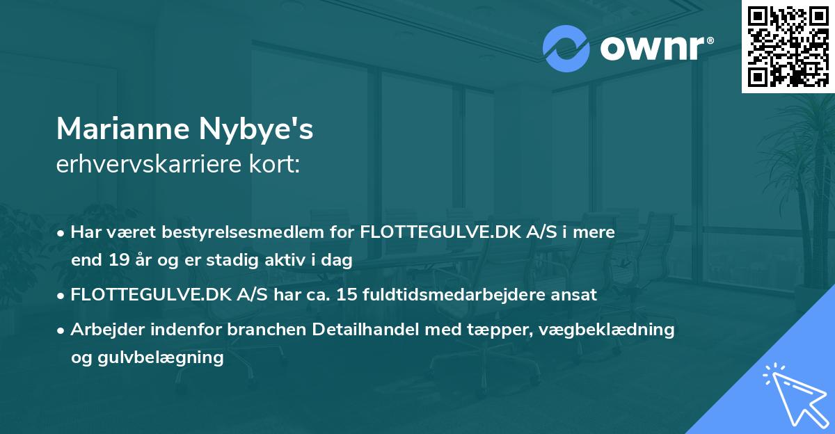 Marianne Nybye's erhvervskarriere kort