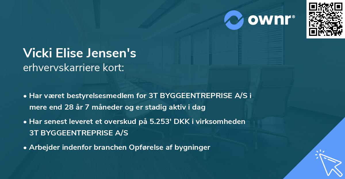 Vicki Elise Jensen's erhvervskarriere kort