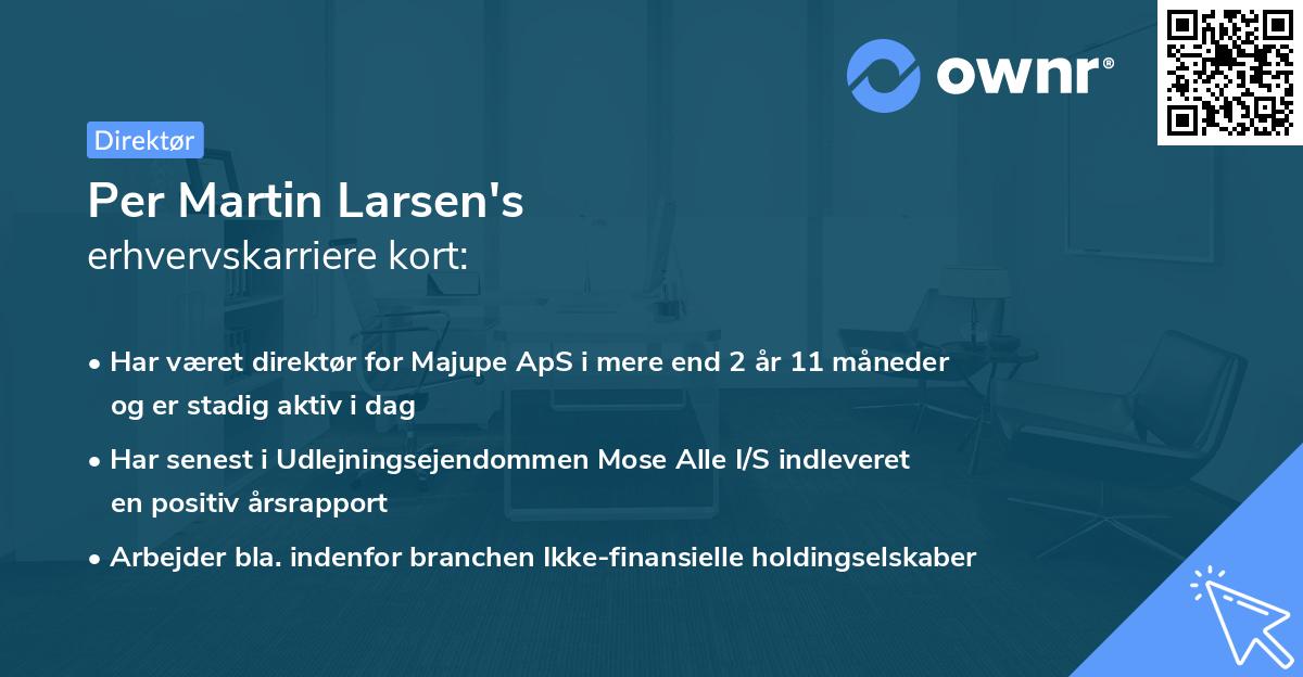 Per Martin Larsen's erhvervskarriere kort
