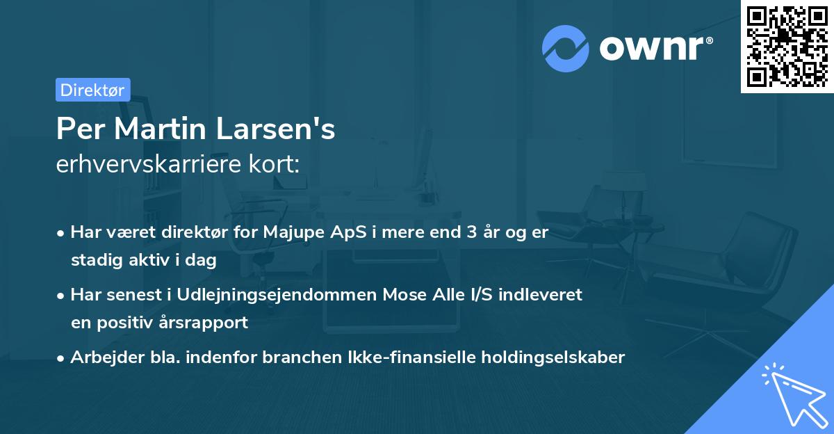 Per Martin Larsen's erhvervskarriere kort