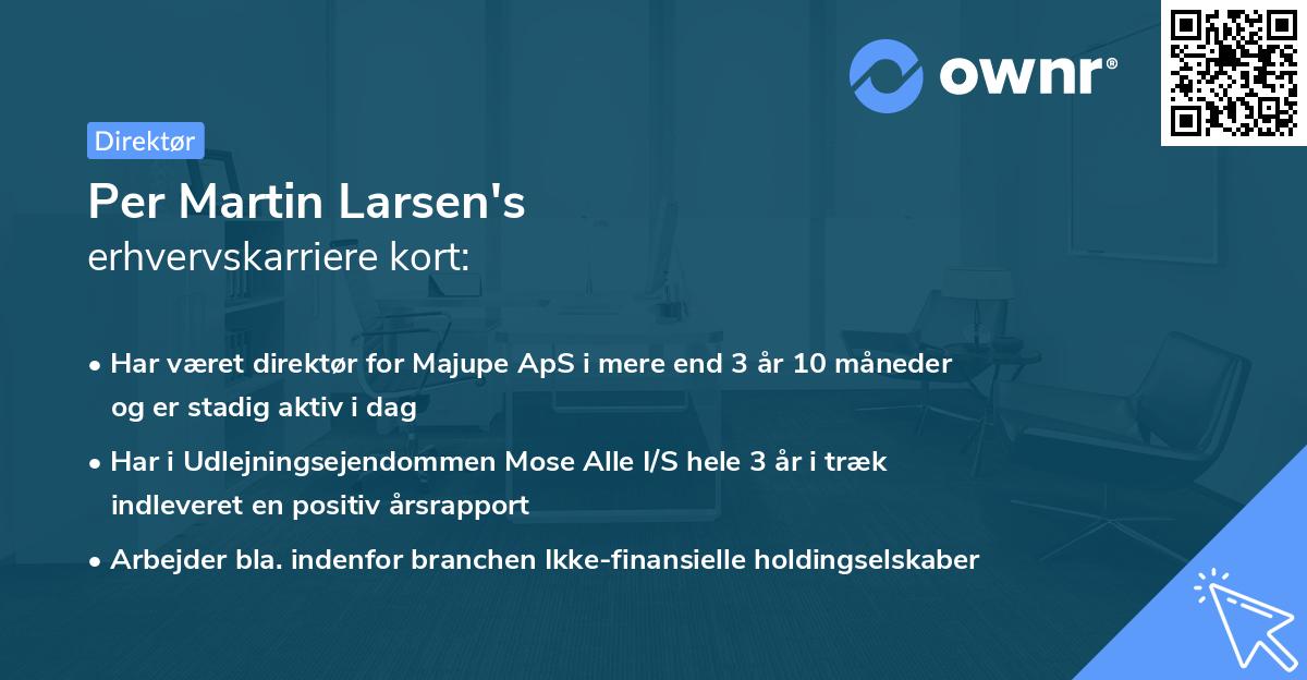 Per Martin Larsen's erhvervskarriere kort
