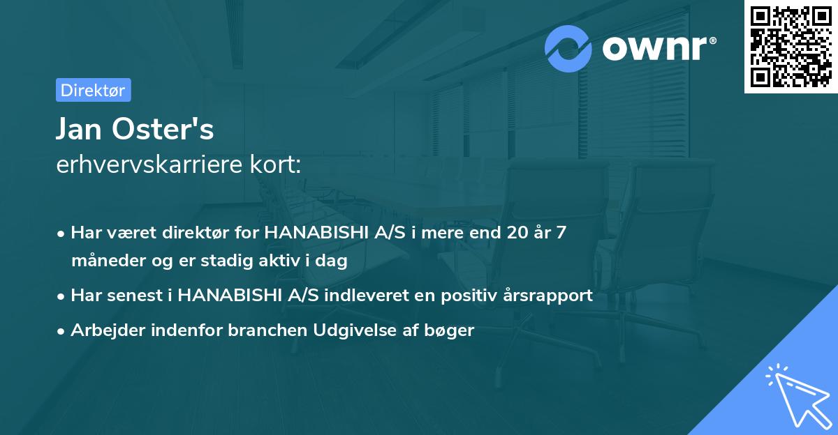 Jan Oster's erhvervskarriere kort