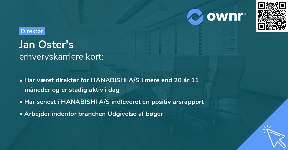 Jan Oster's erhvervskarriere kort