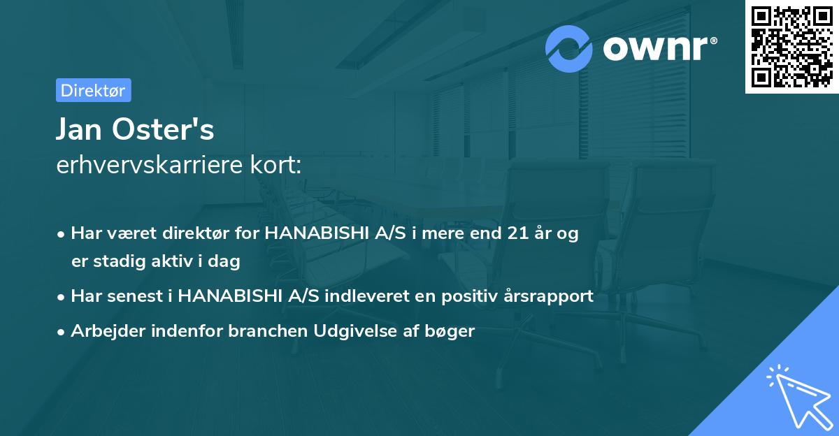 Jan Oster's erhvervskarriere kort