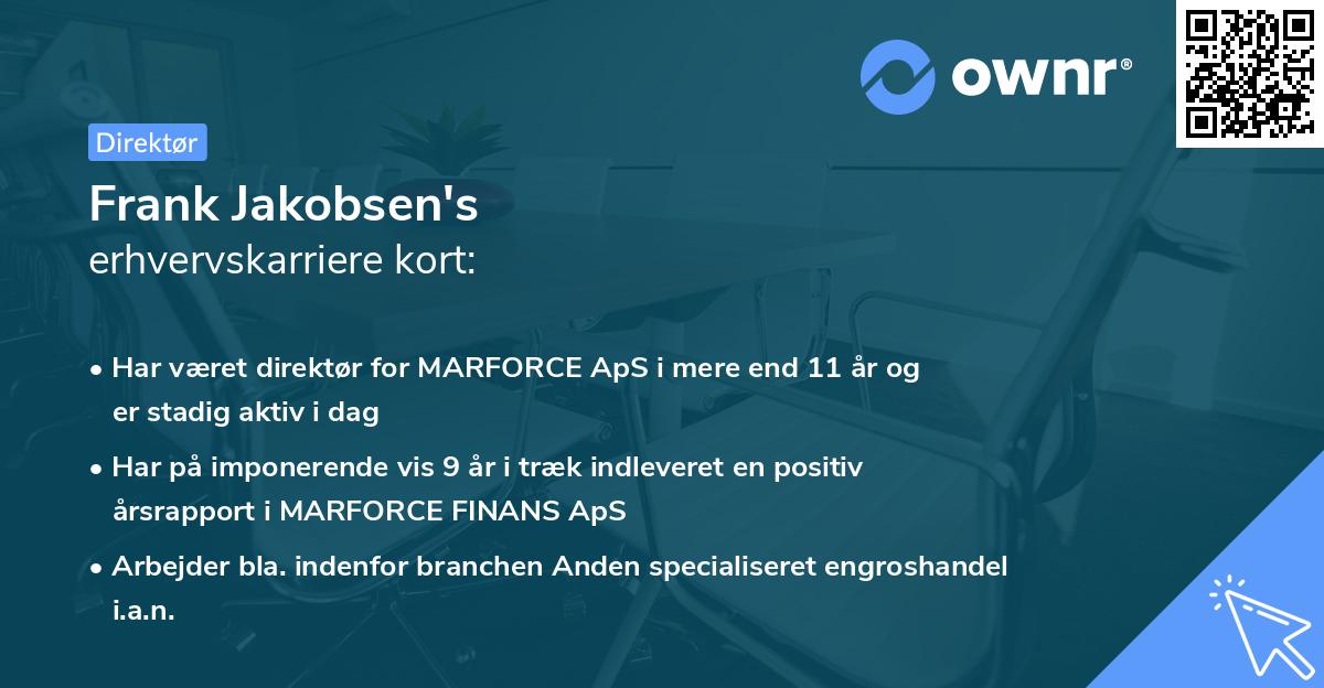 Frank Jakobsen's erhvervskarriere kort