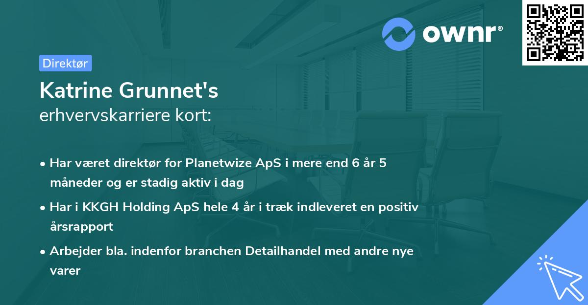 Katrine Grunnet's erhvervskarriere kort