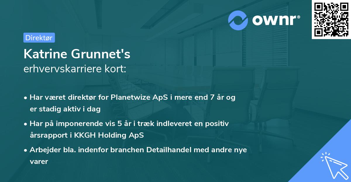 Katrine Grunnet's erhvervskarriere kort
