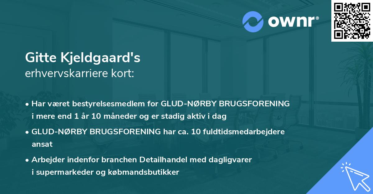 Gitte Kjeldgaard's erhvervskarriere kort