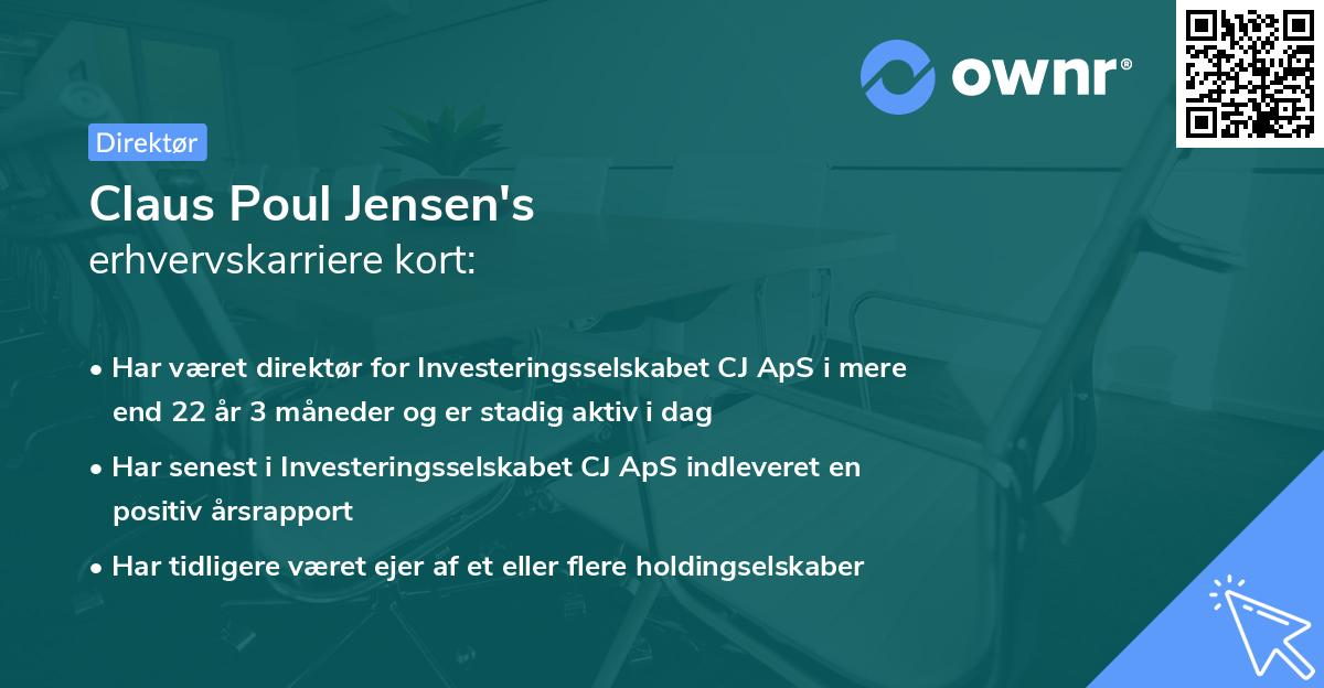 Claus Poul Jensen's erhvervskarriere kort