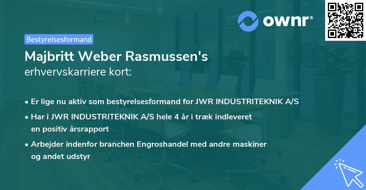 Majbritt Weber Rasmussen's erhvervskarriere kort