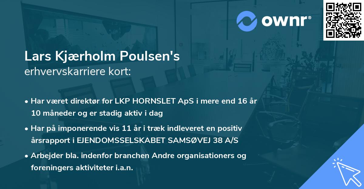 Lars Kjærholm Poulsen's erhvervskarriere kort
