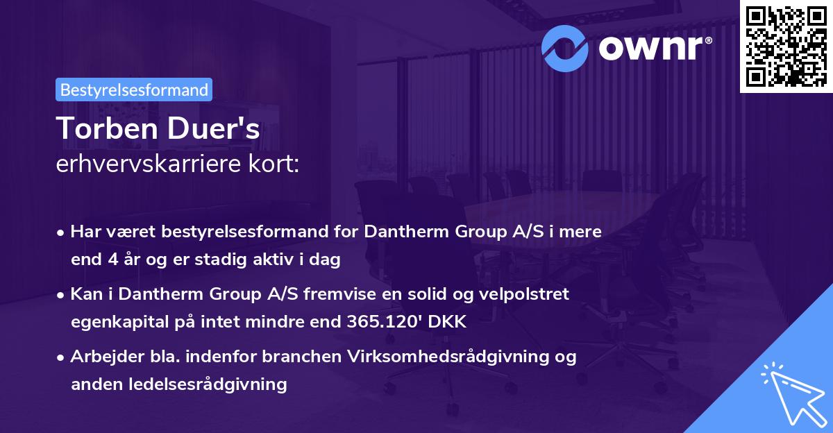 Torben Duer's erhvervskarriere kort