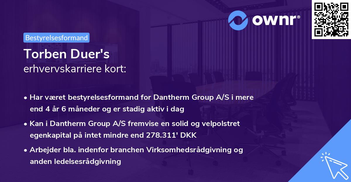 Torben Duer's erhvervskarriere kort