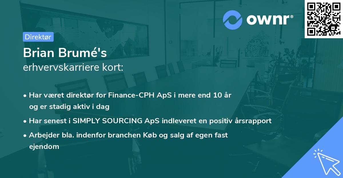 Brian Brumé's erhvervskarriere kort