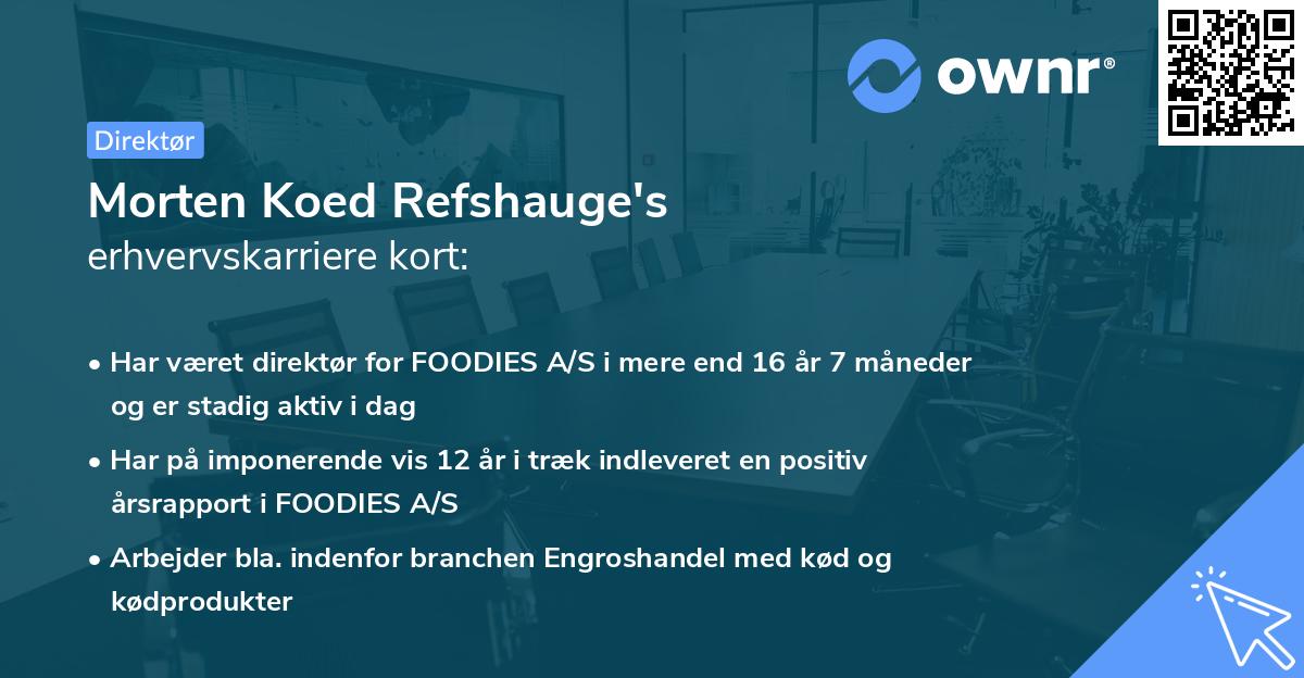 Morten Koed Refshauge's erhvervskarriere kort