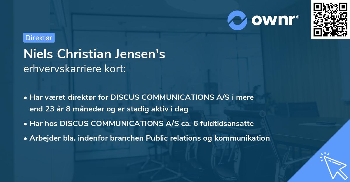 Niels Christian Jensen's erhvervskarriere kort