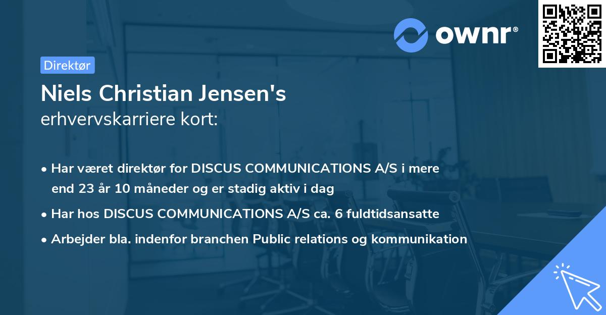 Niels Christian Jensen's erhvervskarriere kort