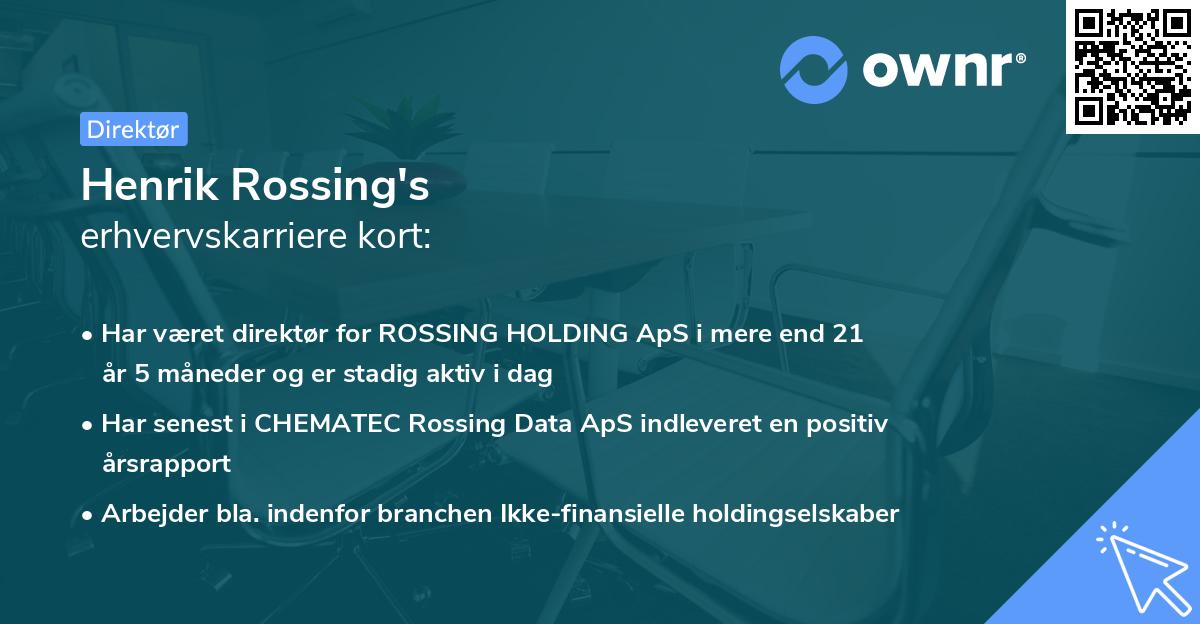 Henrik Rossing's erhvervskarriere kort
