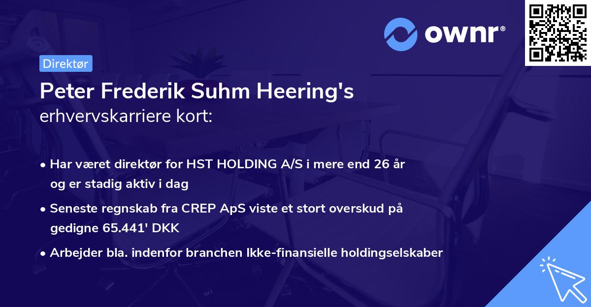 Peter Frederik Suhm Heering's erhvervskarriere kort