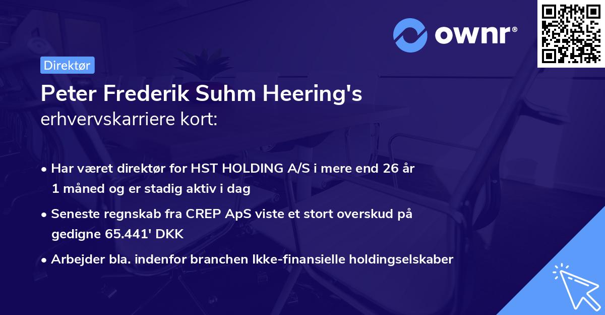 Peter Frederik Suhm Heering's erhvervskarriere kort