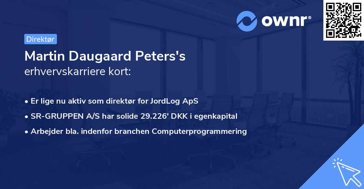 Martin Daugaard Peters's erhvervskarriere kort