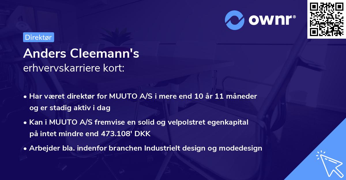 Anders Cleemann's erhvervskarriere kort