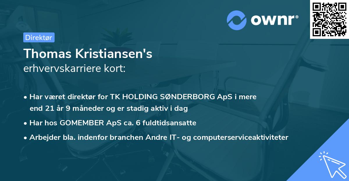 Thomas Kristiansen's erhvervskarriere kort