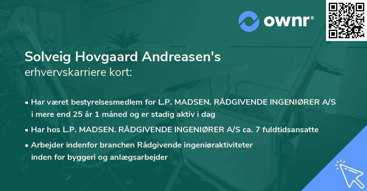 Solveig Hovgaard Andreasen's erhvervskarriere kort