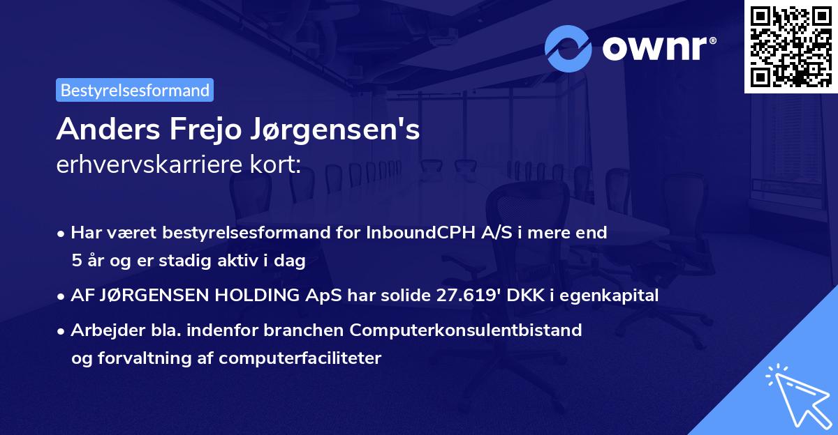 Anders Frejo Jørgensen's erhvervskarriere kort