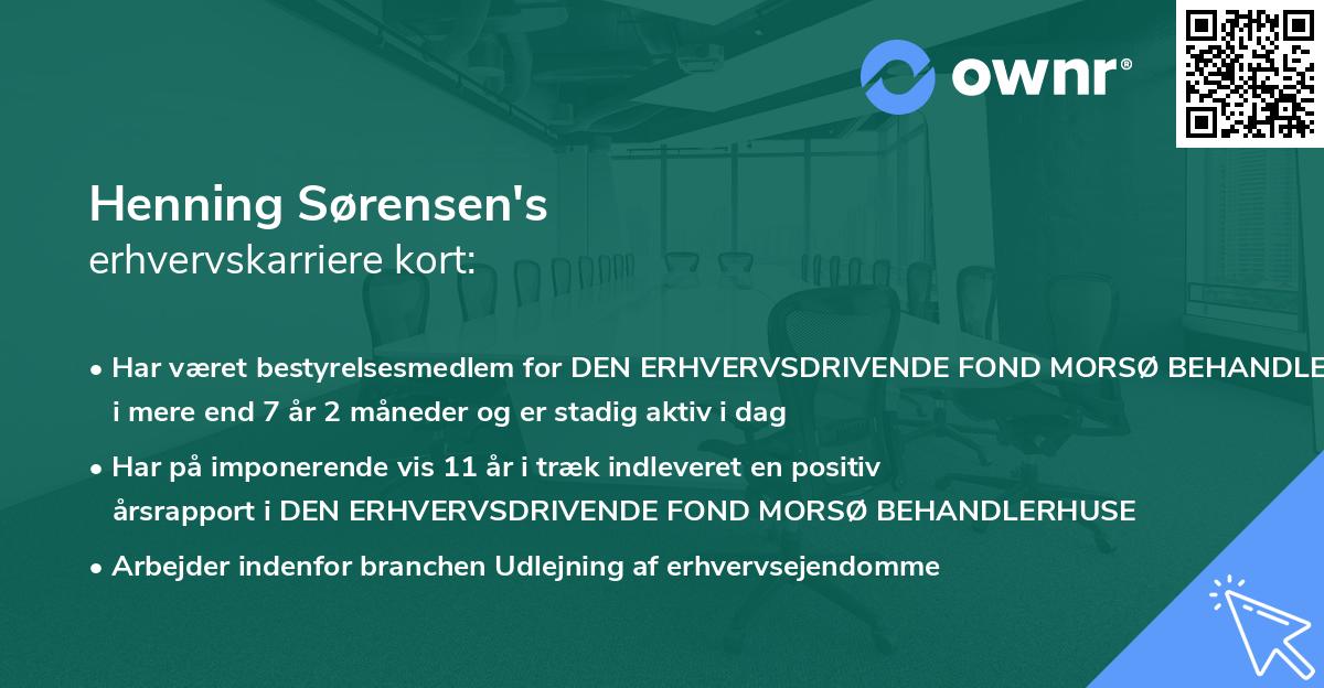 Henning Sørensen's erhvervskarriere kort