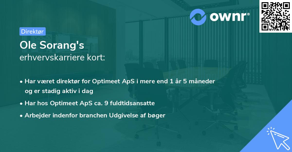 Ole Sorang's erhvervskarriere kort