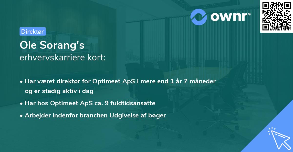 Ole Sorang's erhvervskarriere kort