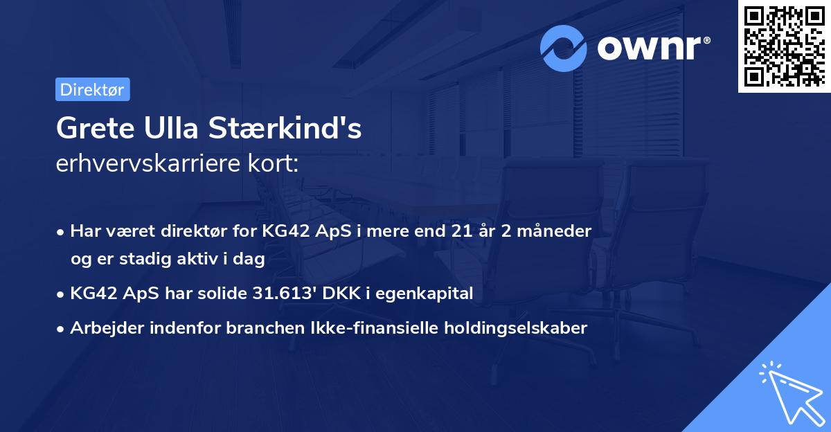 Grete Ulla Stærkind's erhvervskarriere kort